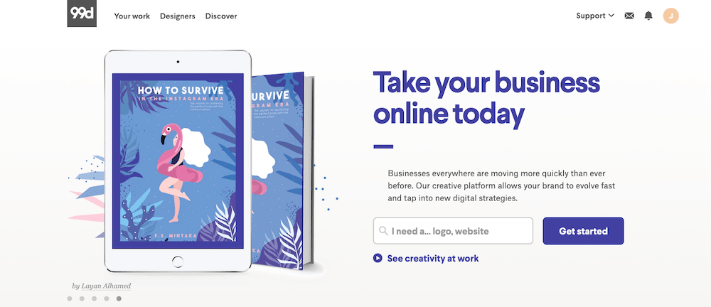 99Designs homepage