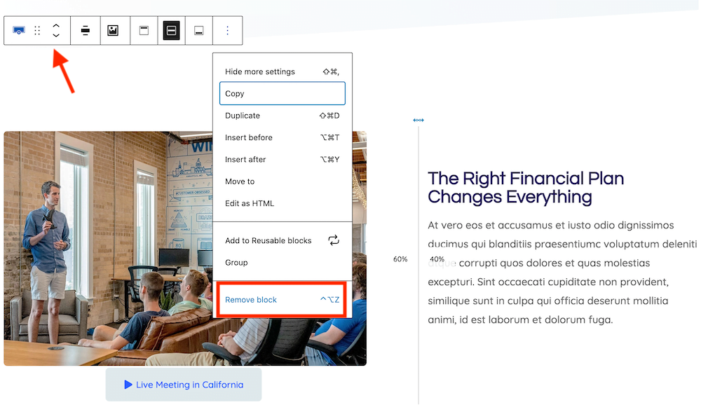 Moving Blocks in Gutenberg