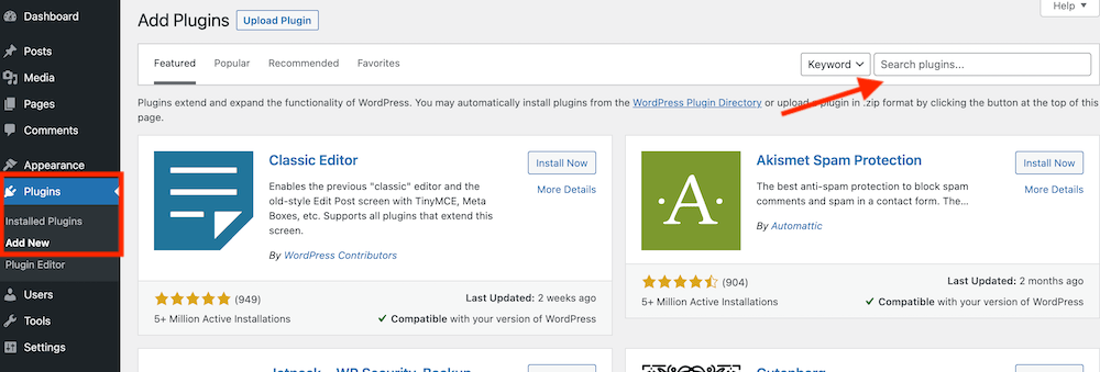 Adding a Plugin in WordPress