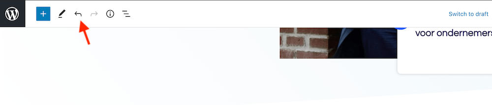Undo WordPress Gutenberg Action