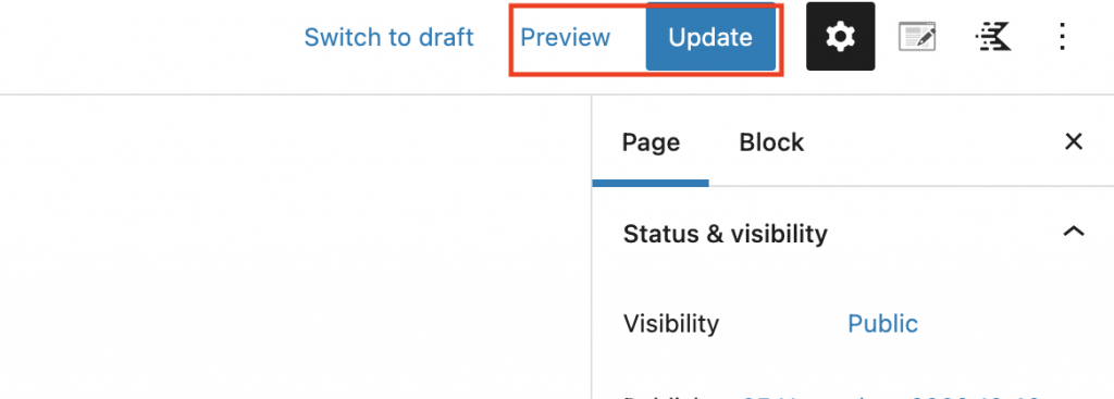 Updating WordPress and preview