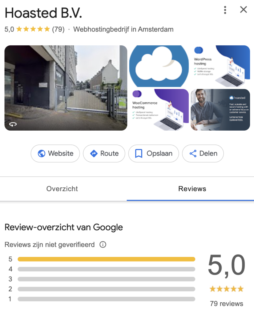 Hosted Google reviews.