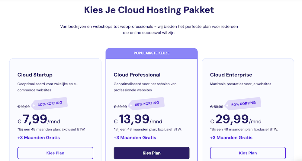 Hostinger cloud hosting plans.