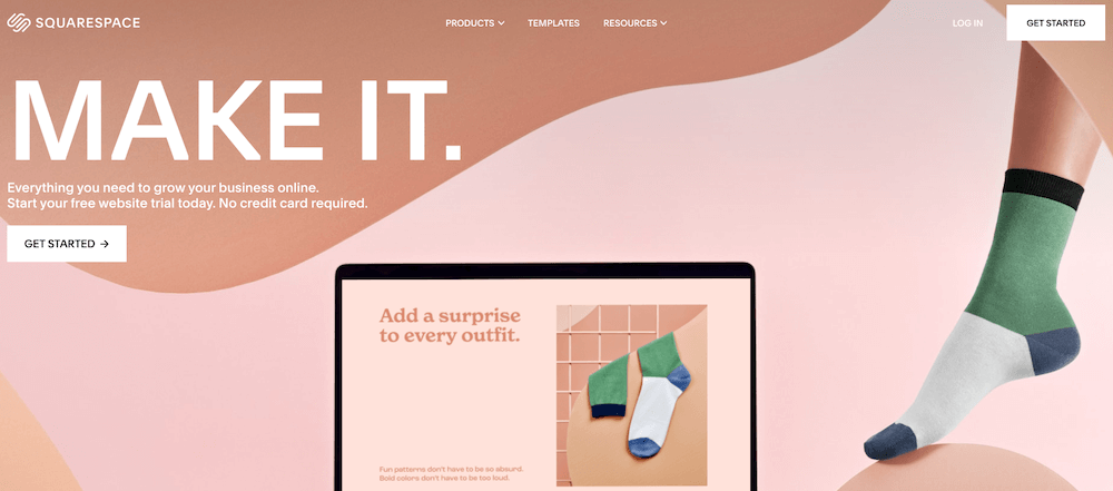 Squarespace homepage