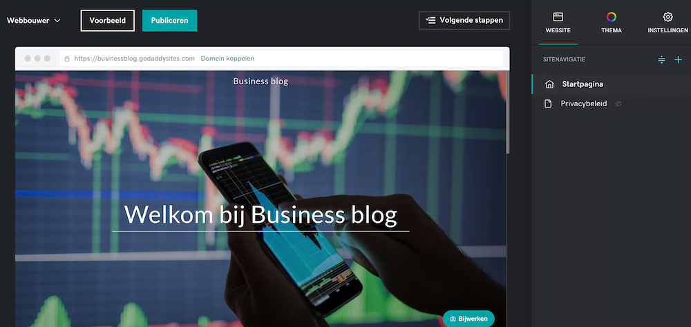 GoDaddy website builder