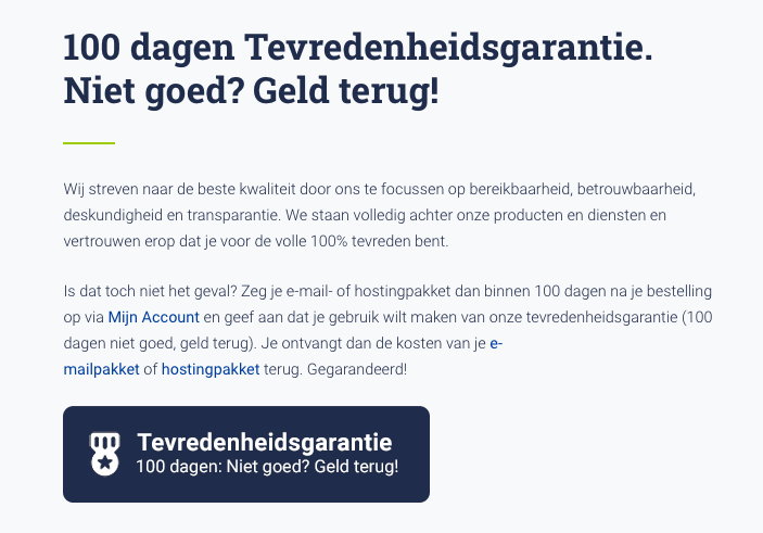 Money-back guarantee if you're not satisfied
