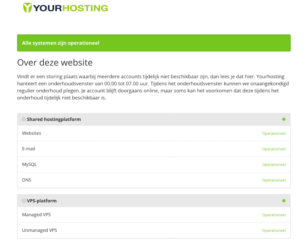 Yourhosting uptime