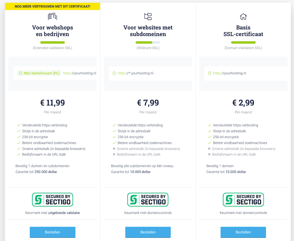 Yourhosting Paid SSL Certificates