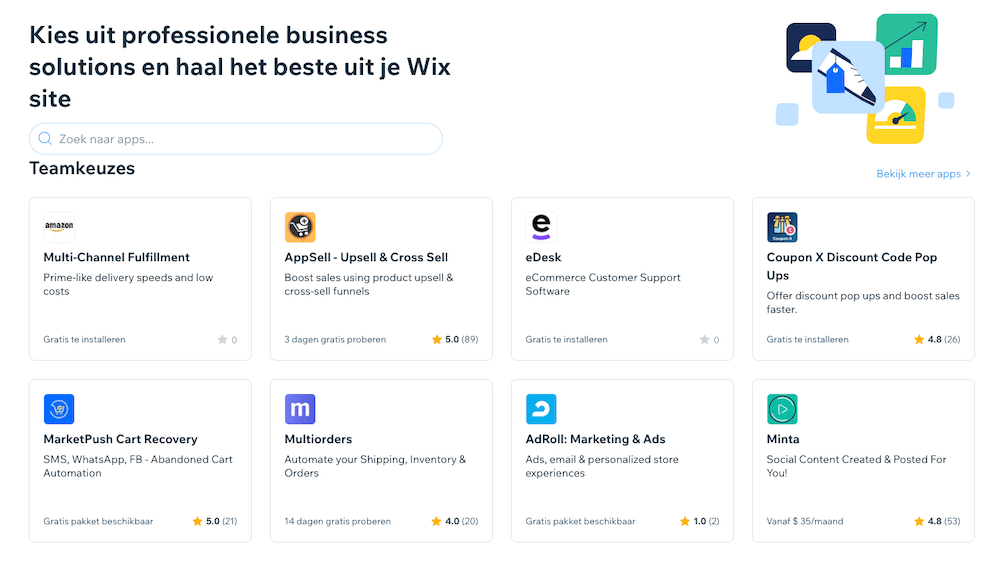 Wix app market