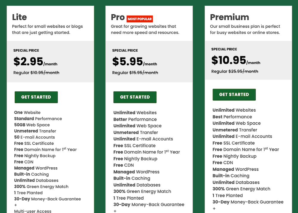 GreenGeeks cPanel hosting