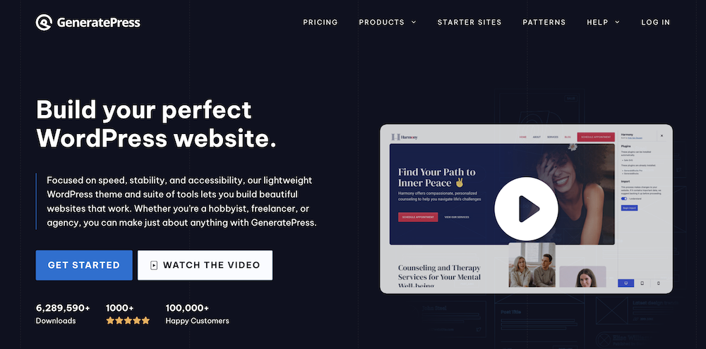 GeneratePress WordPress theme.