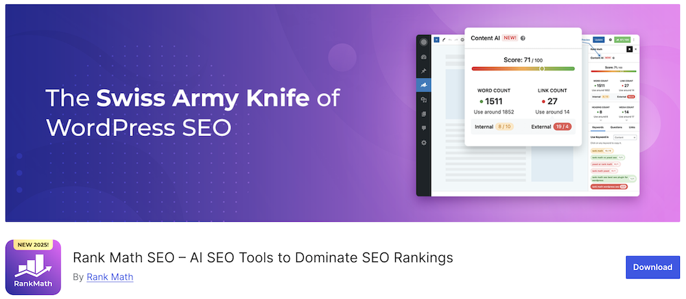 Rank Math WordPress plugin.