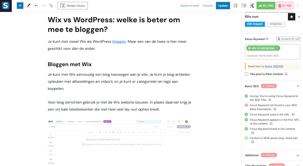Writing a blog with WordPress in Gutenberg.