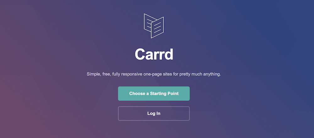 Carrd homepage