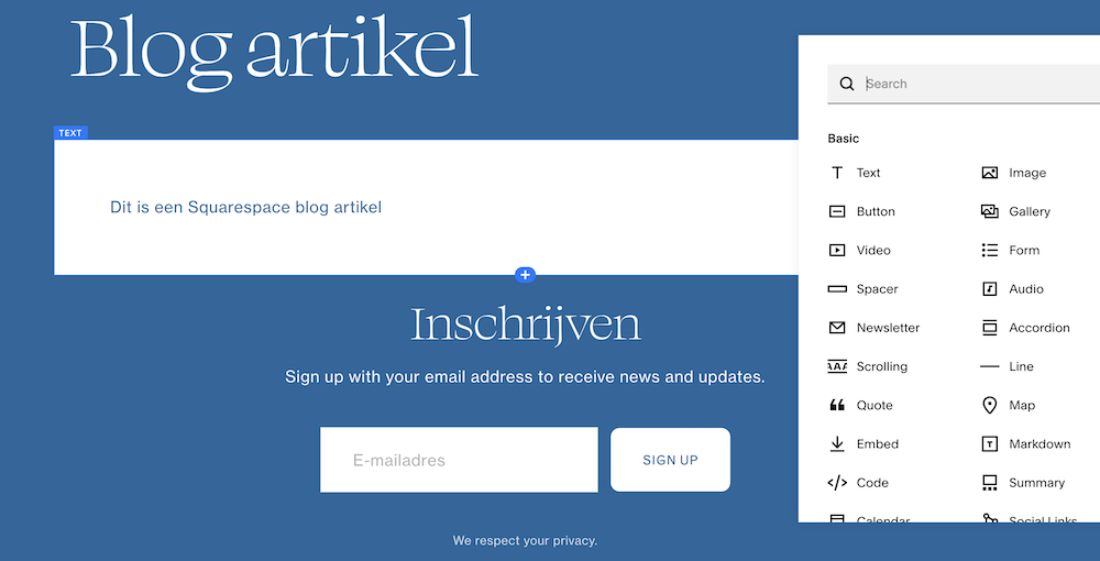 Squarespace blog features