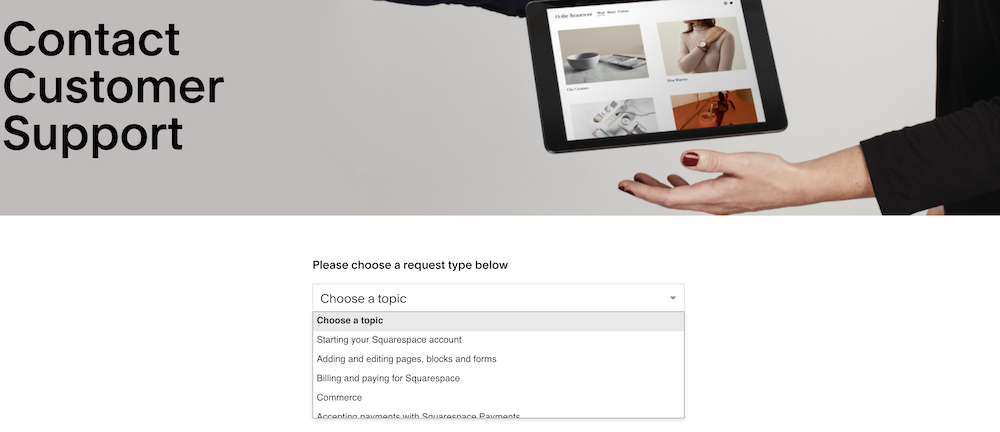 Squarespace support.