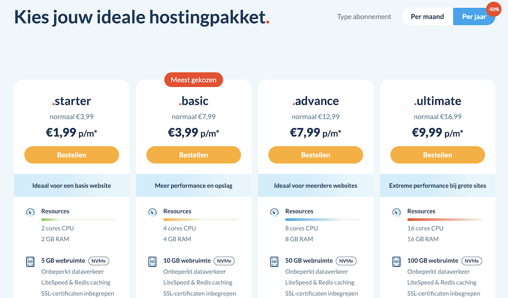 My.host hosting plans.