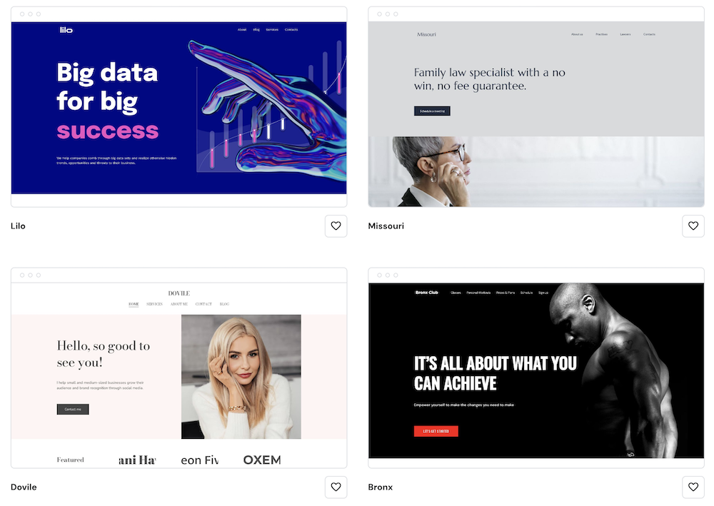 Hostinger website templates.